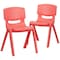 Flash Furniture Red Plastic Stackable School Chair with 13.25" Seat Height, PK2 2-YU-YCX-004-RED-GG - alternate 3